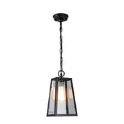 Tapered Clear Glass Hanging Pendant Light – Waterproof LED Outdoor Porch Patio Fixture