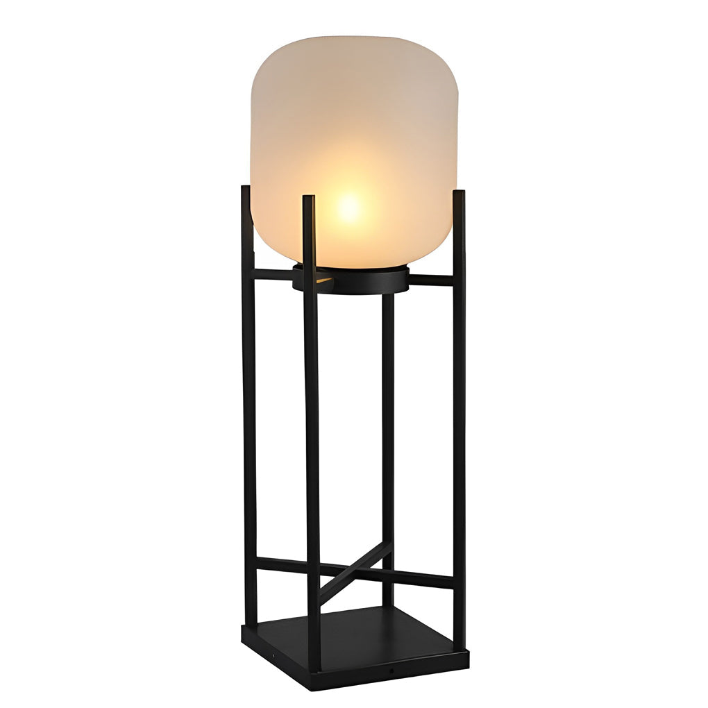 Frosted Globe Solar Outdoor Floor Lamp – Modern Waterproof LED Outdoor Light
