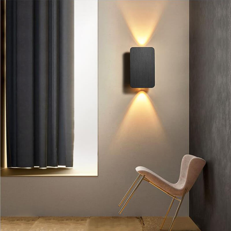 Rectangular LED Wall Sconce Light – Modern Up and Down Wall Fixture