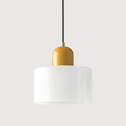 Glass Cylinder Pendant Light – Modern Colourful Hanging Fixture