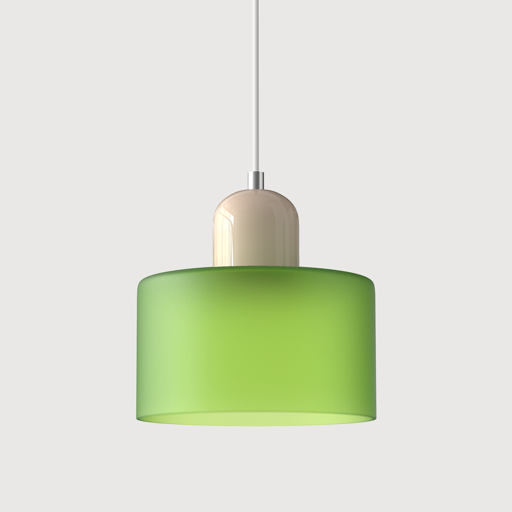 Glass Cylinder Pendant Light – Modern Colourful Hanging Fixture