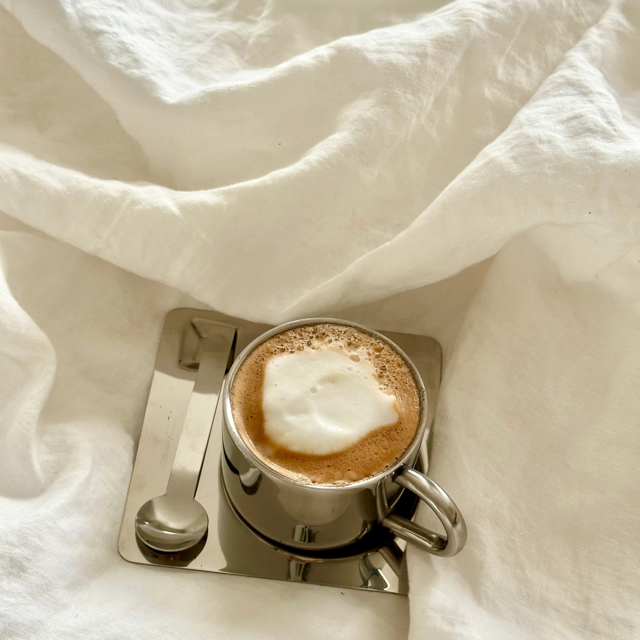 Briston Coffee Cup Set – Stainless Steel Insulated Mug Saucer Spoon Double Wall Gift Set