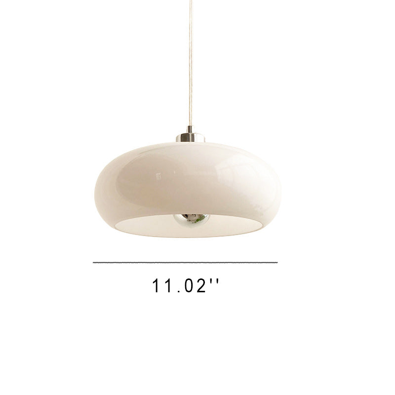 Retro Glass Dome Pendant Light – Mid-Century Modern LED Ceiling Fixture for Dining and Living Spaces