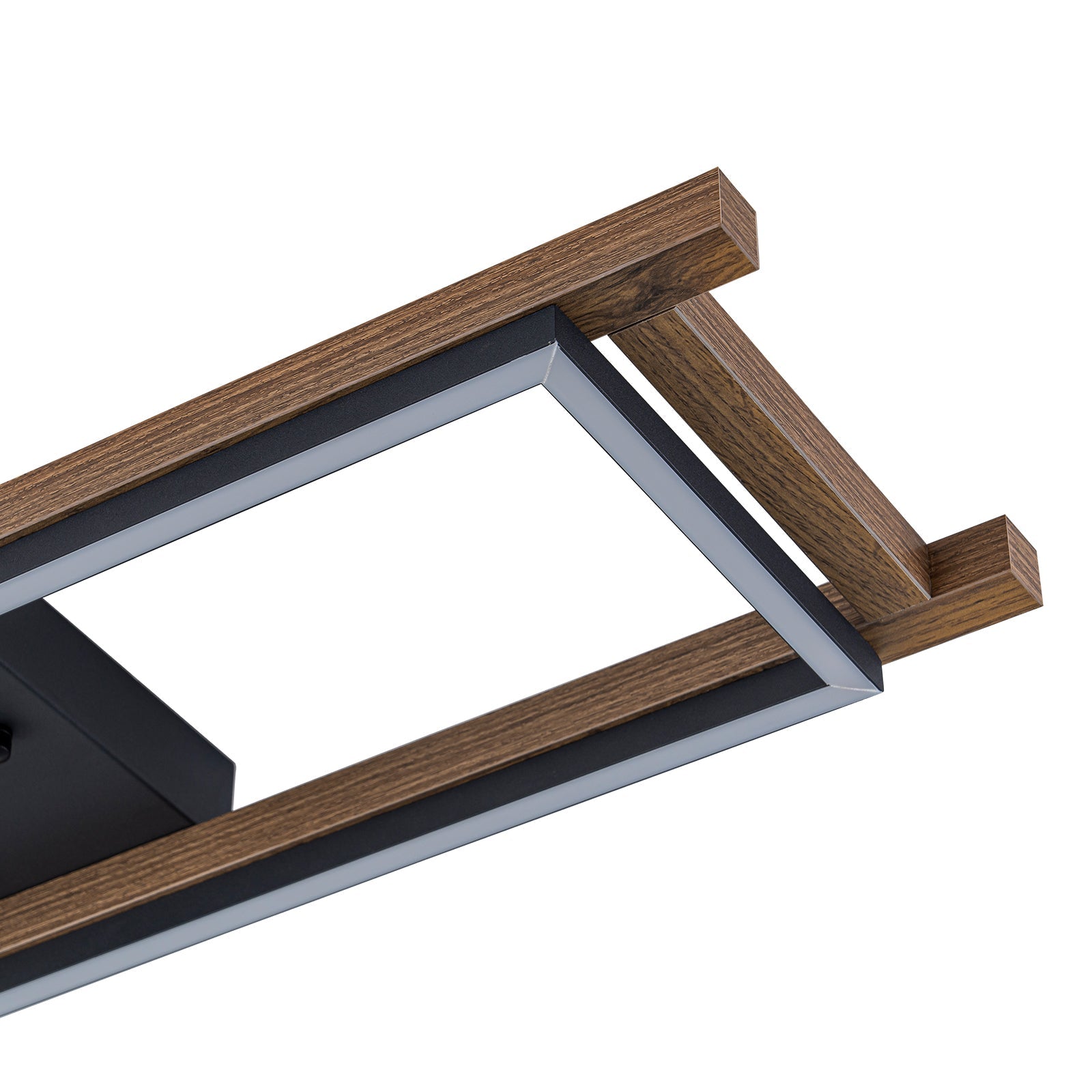Kavren Wood LED Ceiling Light – Modern Flush Mount Square Minimalist Lighting Fixture