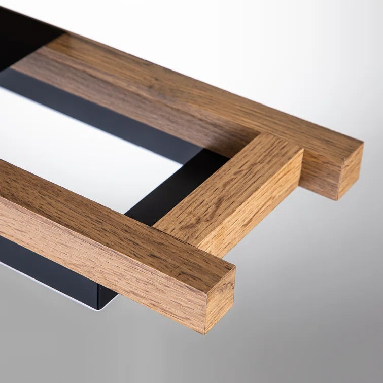 Kavren Wood LED Ceiling Light – Modern Flush Mount Square Minimalist Lighting Fixture