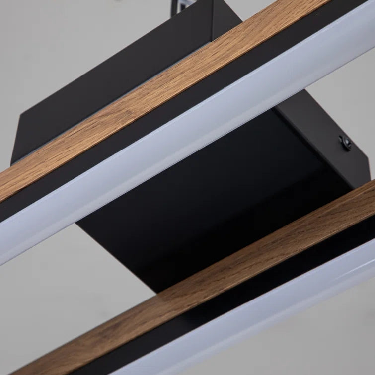 Kavren Wood LED Ceiling Light – Modern Flush Mount Square Minimalist Lighting Fixture