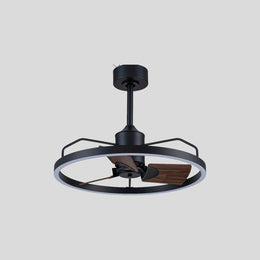 Vortex – Ceiling Fan LED Light Combo Modern Black Wood Blade Remote Control Decorative Lighting