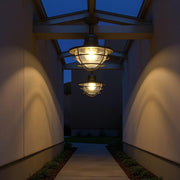 Coastal Cage Semi Flush Ceiling Light – Waterproof LED Outdoor Porch Patio Fixture