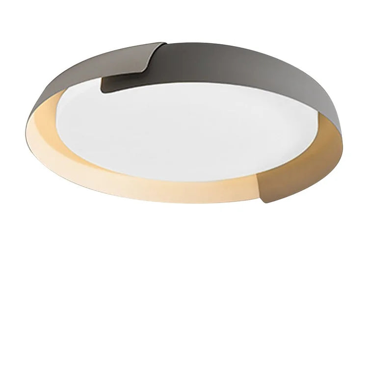 Solara Round Wood Accent LED Ceiling Light – Modern Flush Mount Bedroom Living Room Fixture