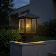 Classic Solar Lantern Pillar Lights for Gate Entrances – Waterproof LED Outdoor Fixtures