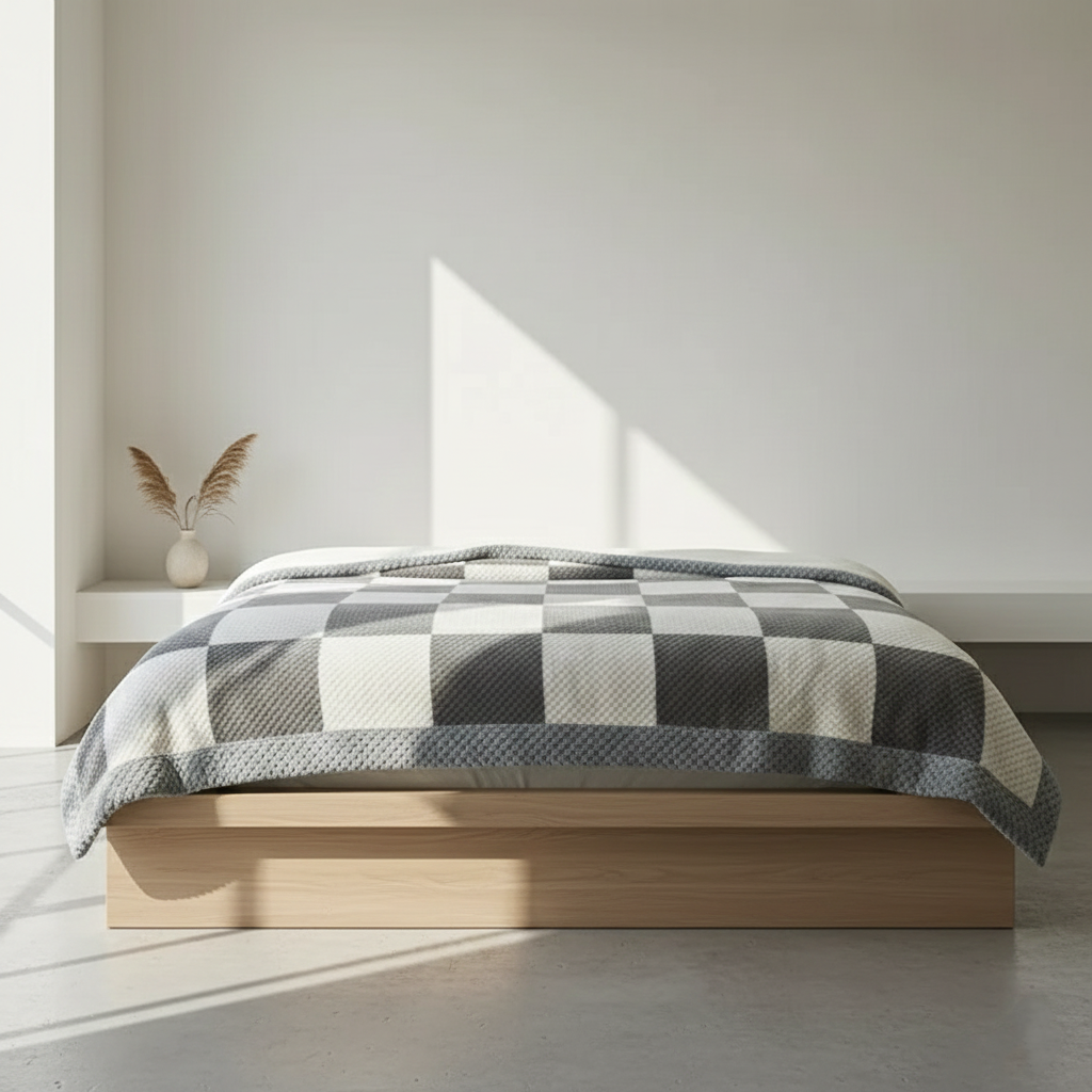 Checkra Coral Fleece Throw Blanket – Ultra Soft Plaid Bed Sofa Cozy Warm Lightweight Machine Washable