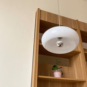 Retro Glass Dome Pendant Light – Mid-Century Modern LED Ceiling Fixture for Dining and Living Spaces