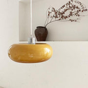 Retro Glass Dome Pendant Light – Mid-Century Modern LED Ceiling Fixture for Dining and Living Spaces