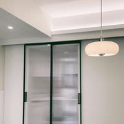 Retro Glass Dome Pendant Light – Mid-Century Modern LED Ceiling Fixture for Dining and Living Spaces