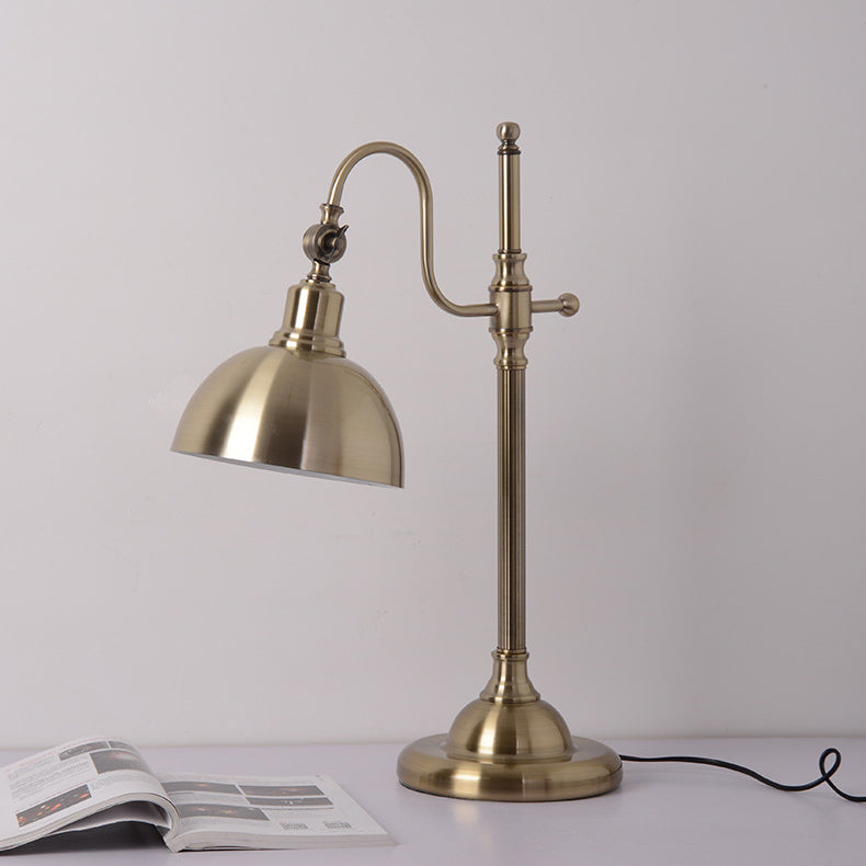 Antique Brass Adjustable Desk Lamp – Vintage Task Lighting Fixture