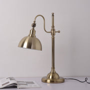 Antique Brass Adjustable Desk Lamp – Vintage Task Lighting Fixture