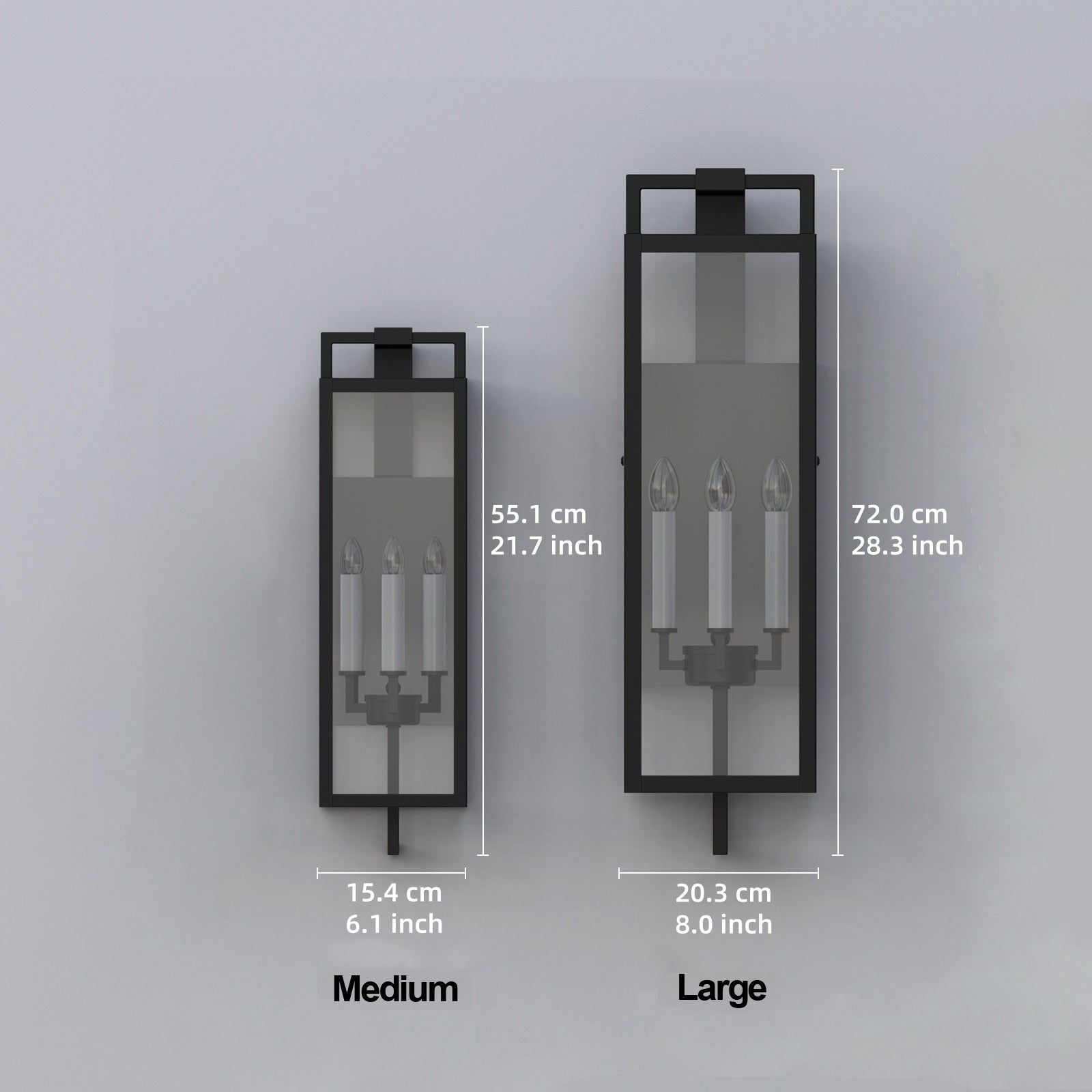 Varese Outdoor Lantern Wall Light – Black Modern Farmhouse Glass Sconce 4-Light Exterior Fixture