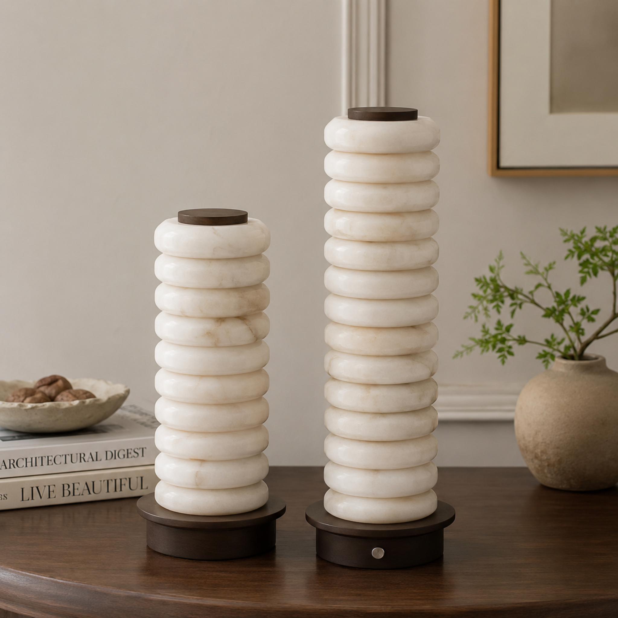 Stratos Marble Table Lamp – LED Decorative Living Room Bedroom Warm Ambient Cordless Rechargeable