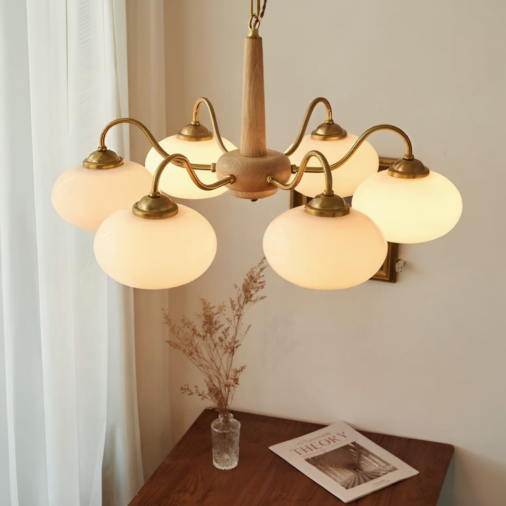 Meadow Globe Chandelier – LED Mid-Century Inspired Glass Ceiling Light Fixture