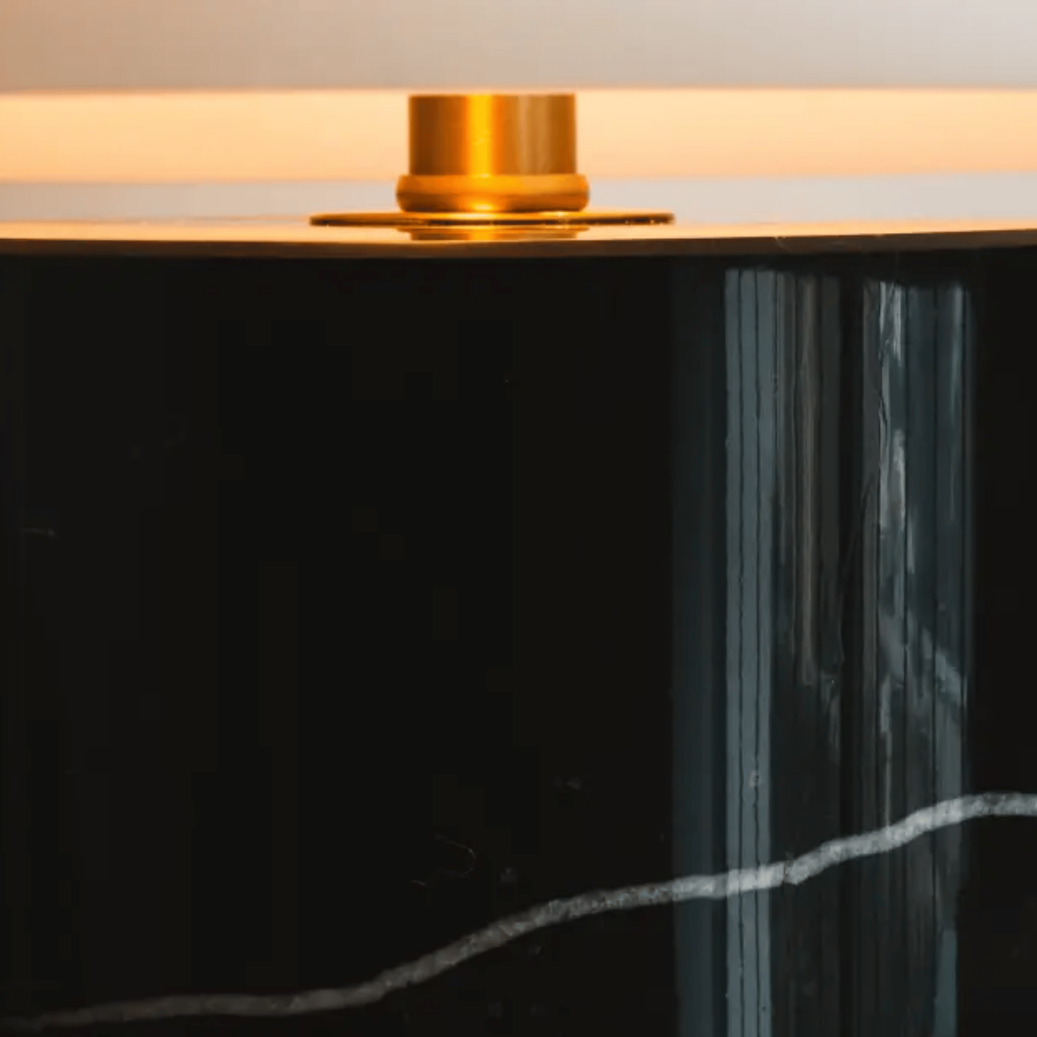 Marvex Ridge Table Lamp – Marble Stone Ceramic Ribbed LED Decorative Lighting Bedroom Living Room Nightstand