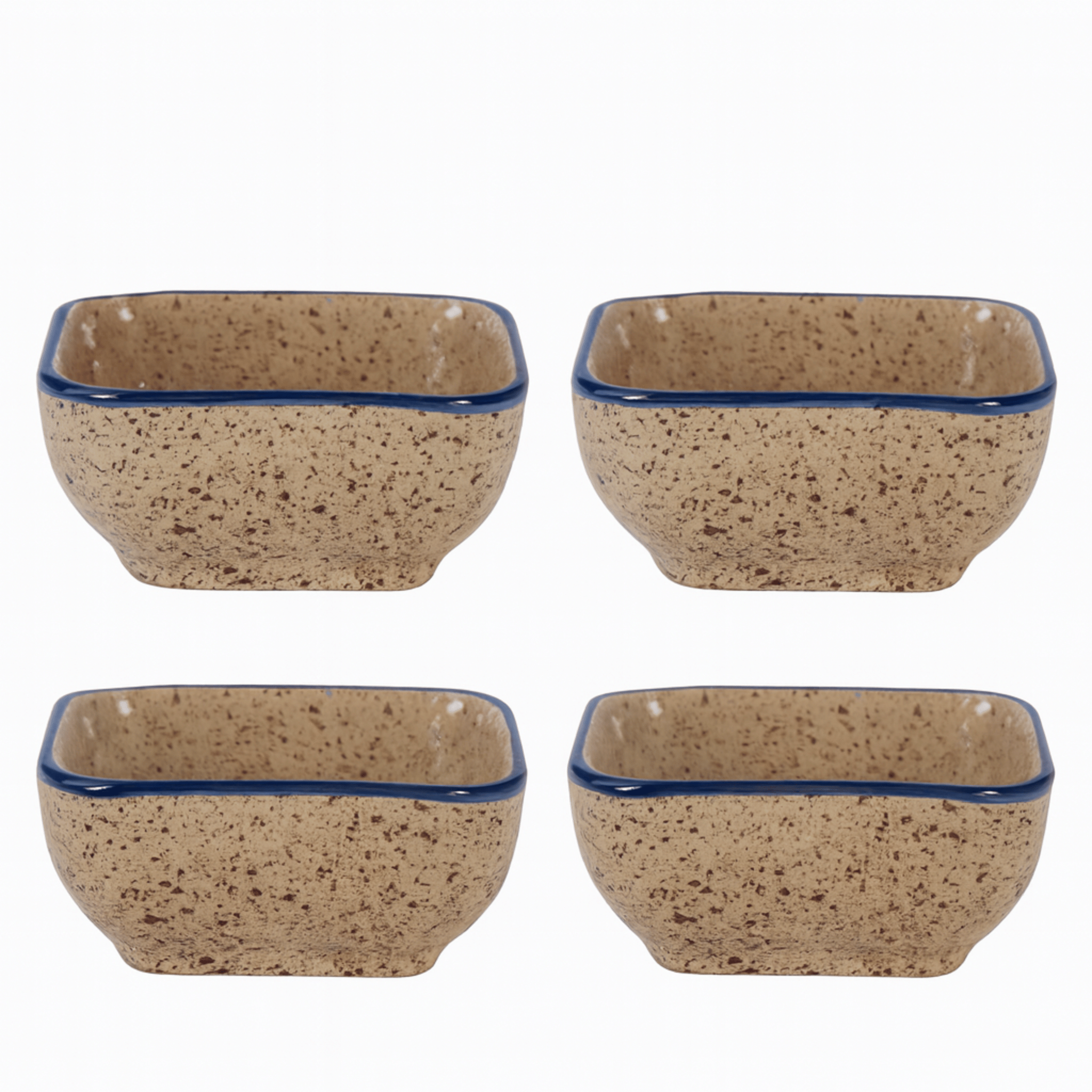 Satsuki Square Ceramic Bowl Set – Japanese Handcrafted Small Sauce Dishes Decorative Serving Bowls Set of 4