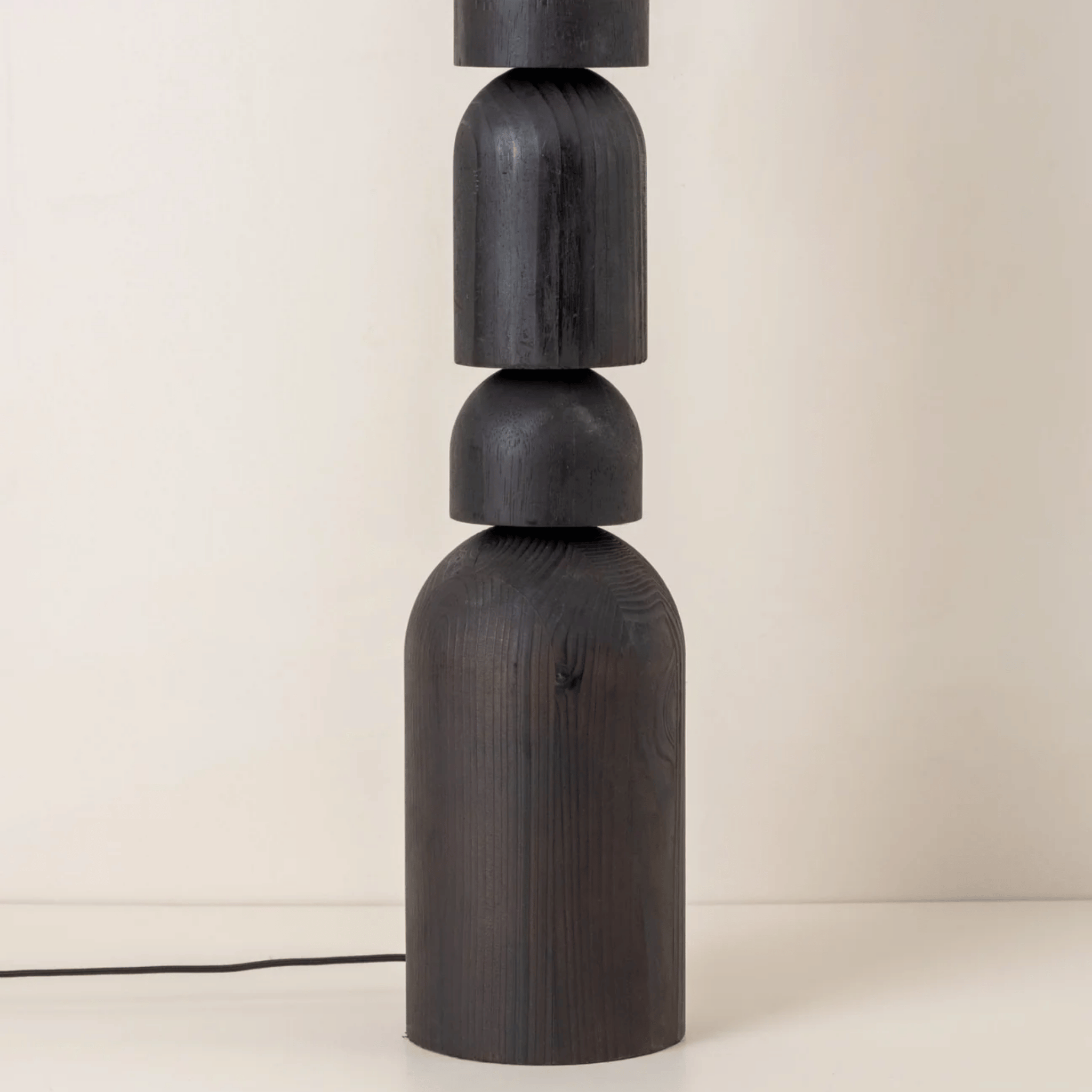 Kolven Sculptural Floor Lamp – Modern Black Wood Living Room Bedroom Decorative Lighting Tall