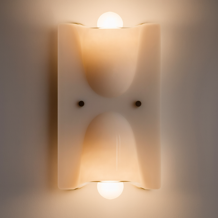 Ambrix Wave Wall Sconce – Amber Glass Modern Decorative Lighting Fixture Living Room Bedroom