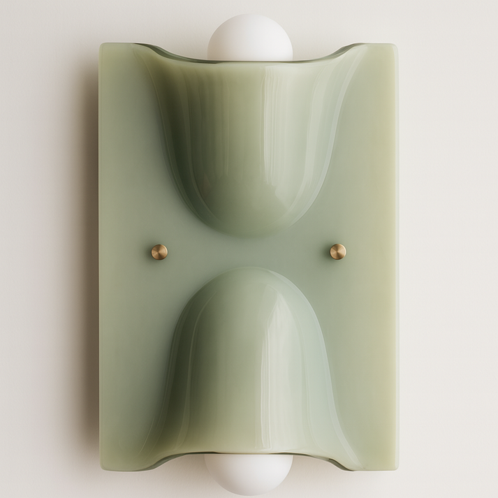 Ambrix Wave Wall Sconce – Amber Glass Modern Decorative Lighting Fixture Living Room Bedroom