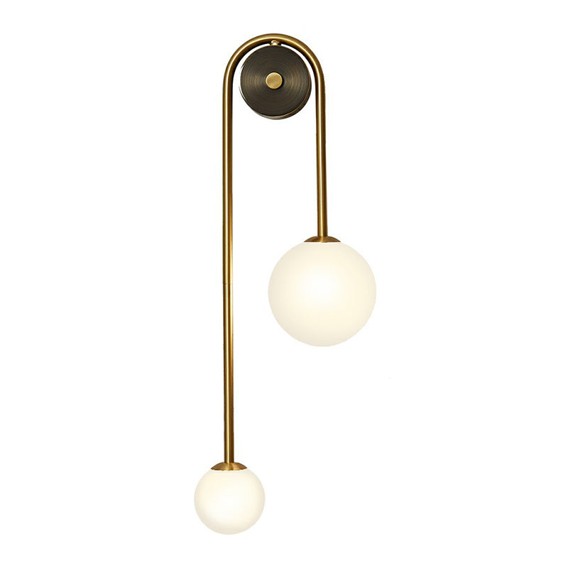 Orbita Dual Globe Wall Sconce – Brass Modern Bedroom Living Room Minimalist Light Fixture