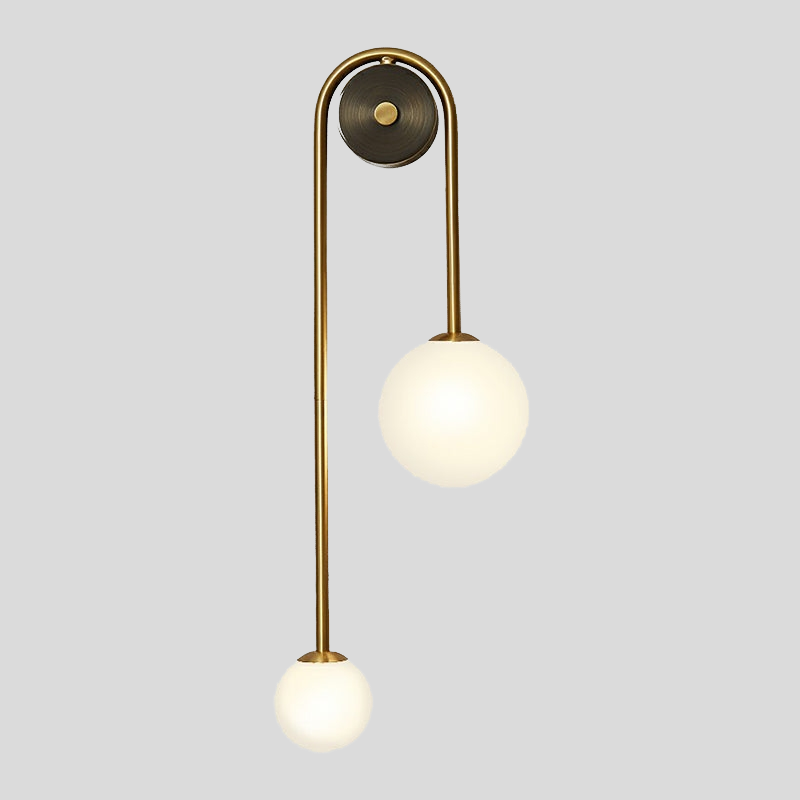 Orbita Dual Globe Wall Sconce – Brass Modern Bedroom Living Room Minimalist Light Fixture