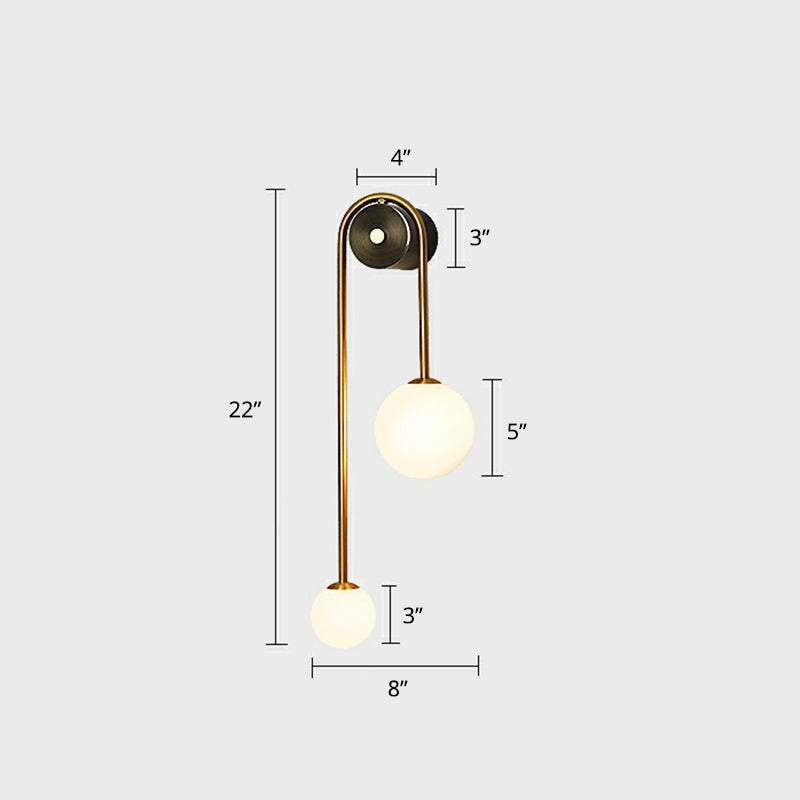 Orbita Dual Globe Wall Sconce – Brass Modern Bedroom Living Room Minimalist Light Fixture