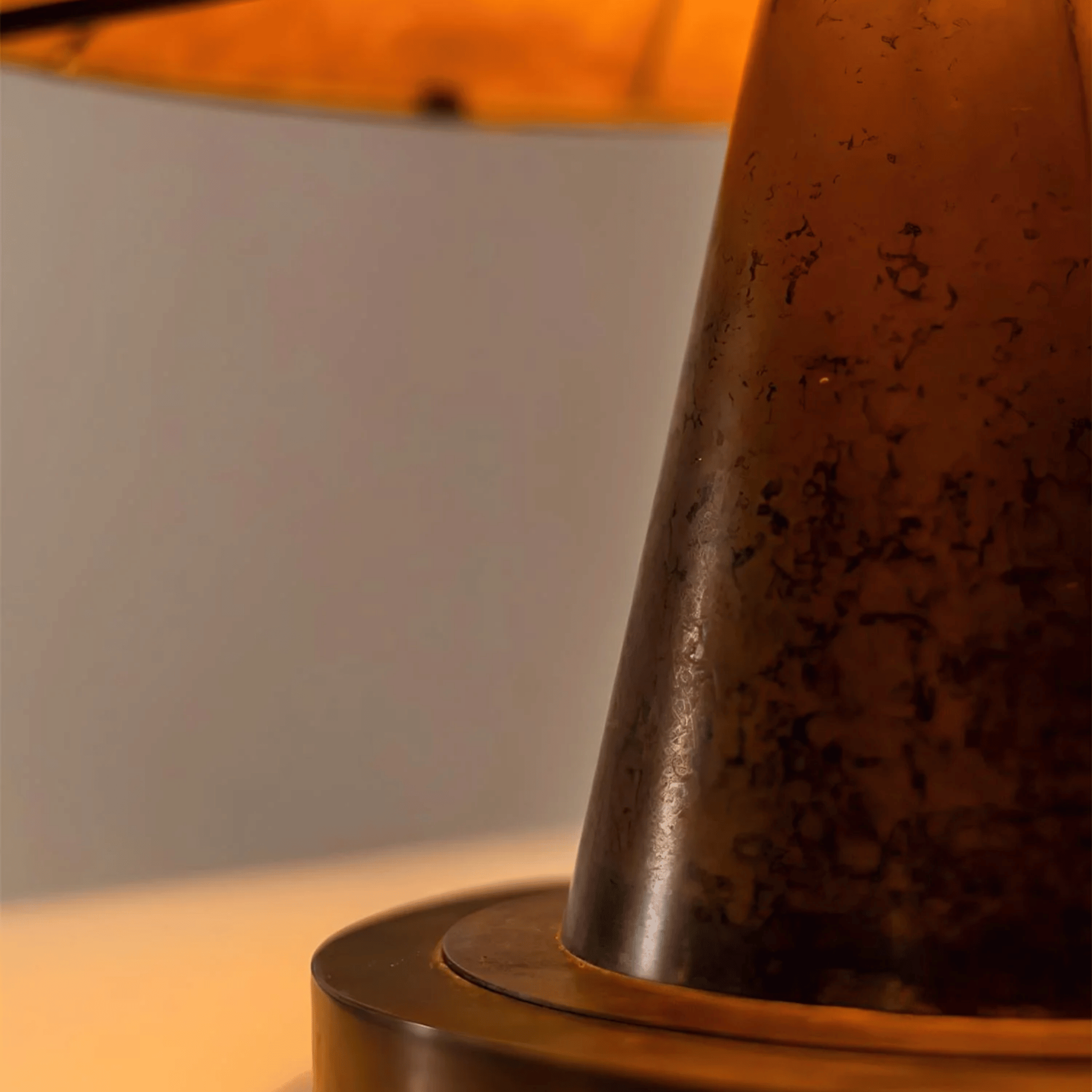 Koval Pavilion Table Lamp – Rustic Metal Cone Shade Decorative Lighting Living Room Bedroom Desk
