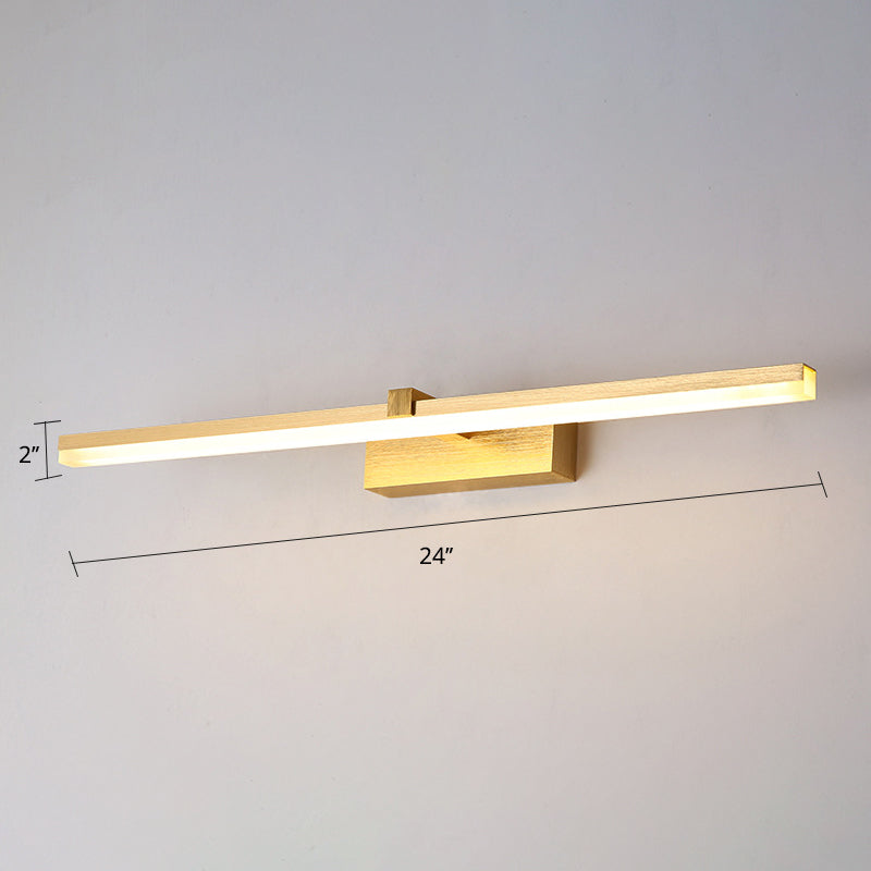 Lumina Linear LED Vanity Light – Brass Modern Bathroom Mirror Wall Fixture