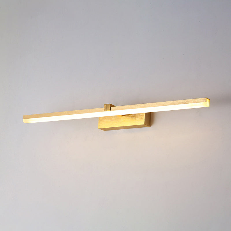 Lumina Linear LED Vanity Light – Brass Modern Bathroom Mirror Wall Fixture