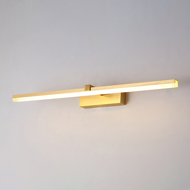 Lumina Linear LED Vanity Light – Brass Modern Bathroom Mirror Wall Fixture