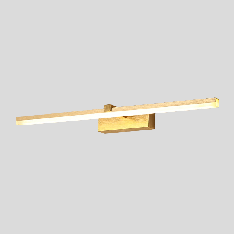 Lumina Linear LED Vanity Light – Brass Modern Bathroom Mirror Wall Fixture