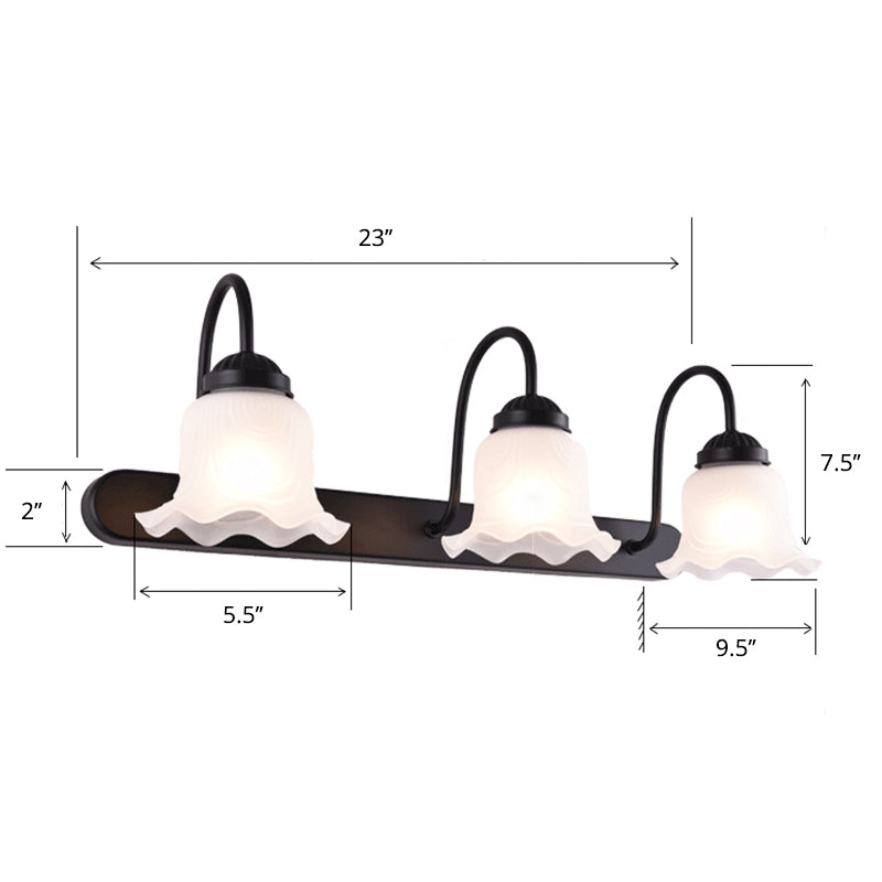 Floret Bell Glass Vanity Light – Classical Bathroom Mirror Fixture