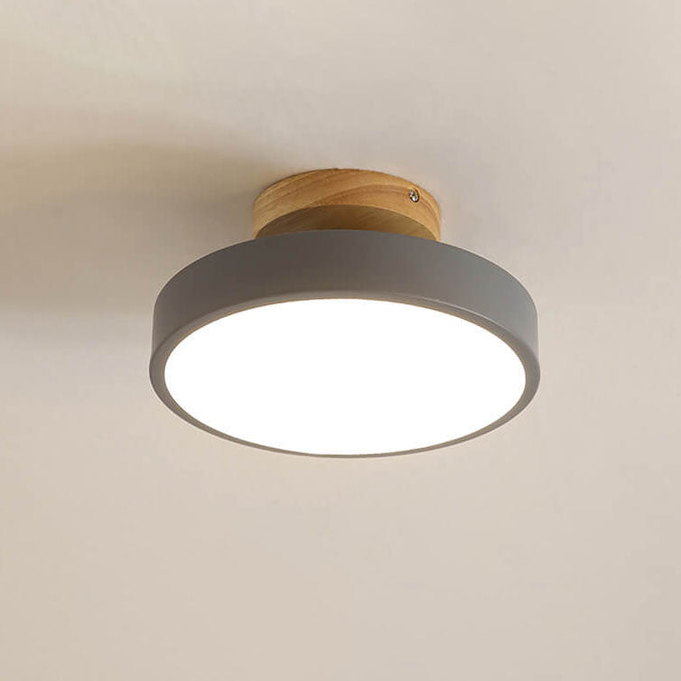 Nordic Wood Semi-Flush Ceiling Light – Minimalist LED Ceiling Fixture
