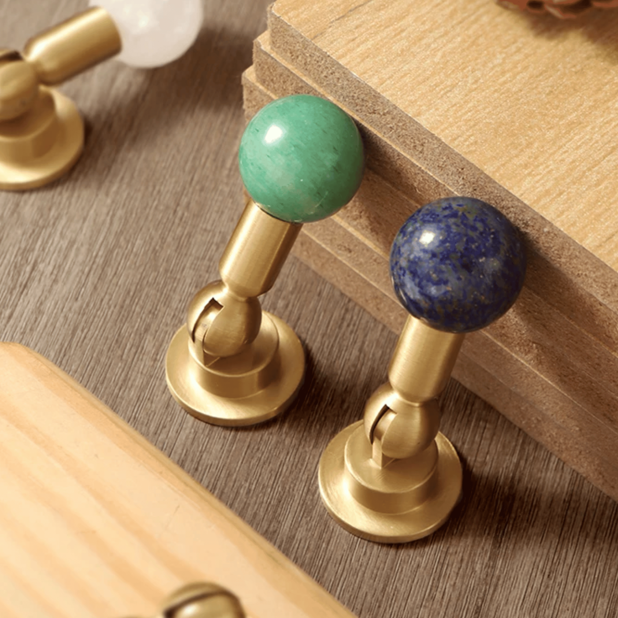 Meridio Sphere Cabinet Knob – Brass Wood Ball Hardware Drawer Pull Kitchen Bathroom Furniture Handles