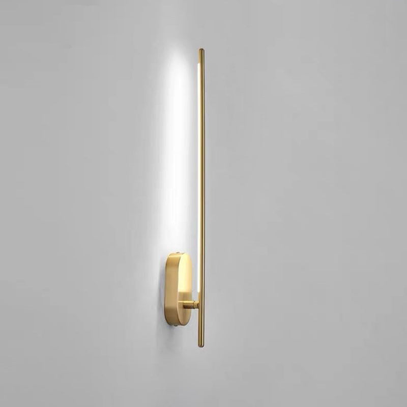 Linea Vertical Glow Wall Lamp - Modern Brass LED Bedroom Hallway Wall Light Fixture