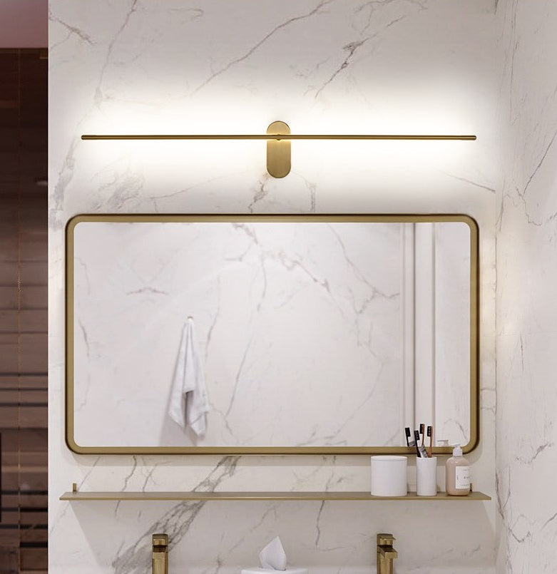 Linea Vertical Glow Wall Lamp - Modern Brass LED Bedroom Hallway Wall Light Fixture