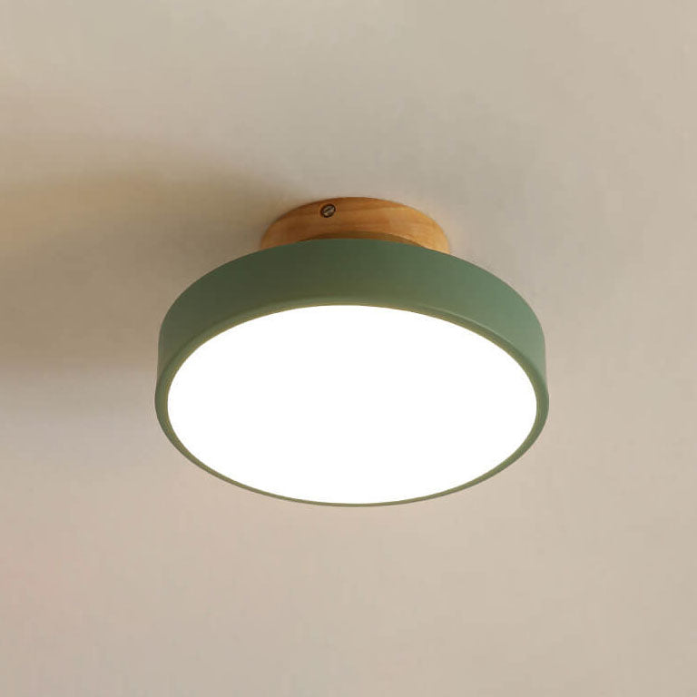 Nordic Wood Semi-Flush Ceiling Light – Minimalist LED Ceiling Fixture