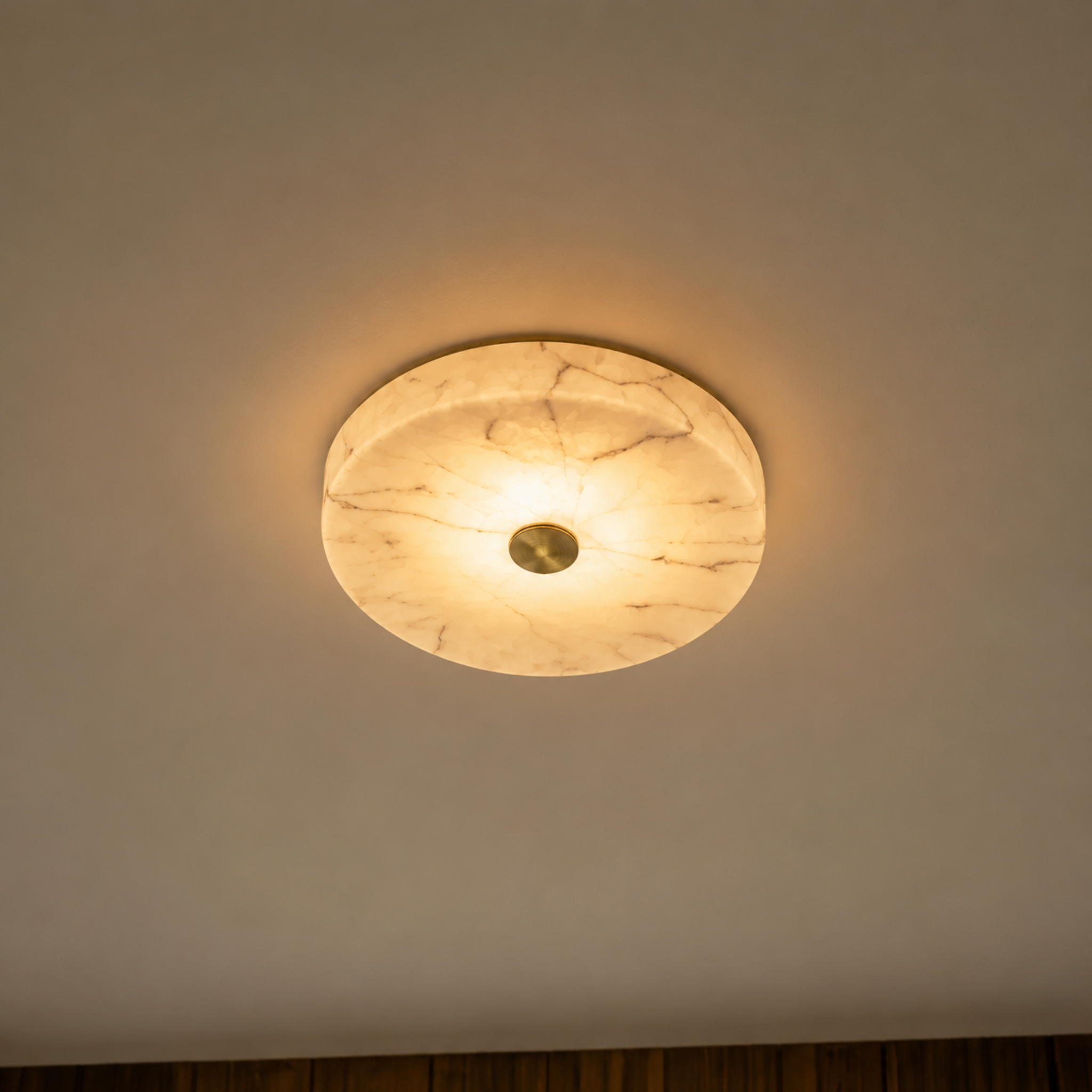 Velora Marble Ceiling Light – Flush Mount LED Decorative Lighting Bedroom Living Room Round Alabaster