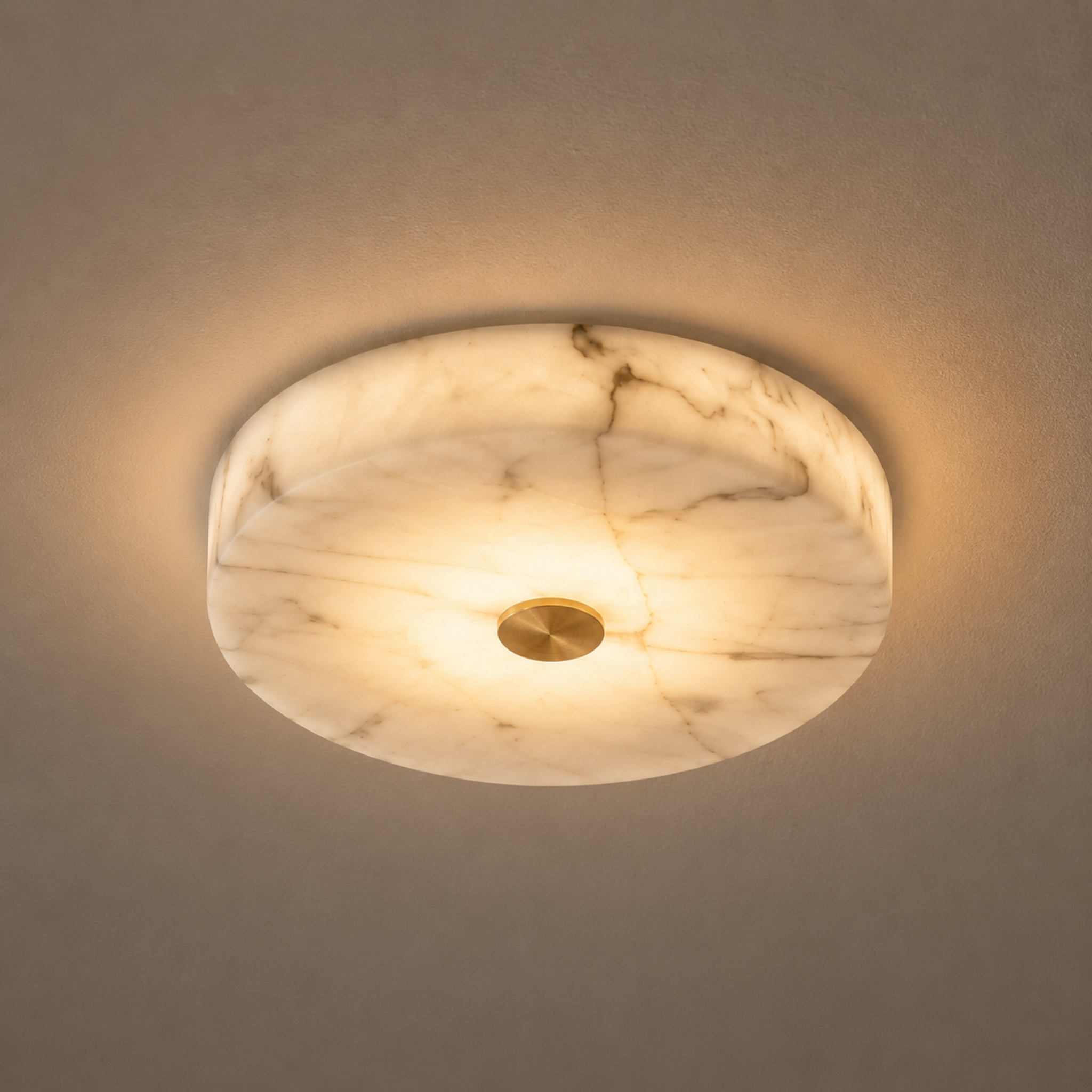 Velora Marble Ceiling Light – Flush Mount LED Decorative Lighting Bedroom Living Room Round Alabaster
