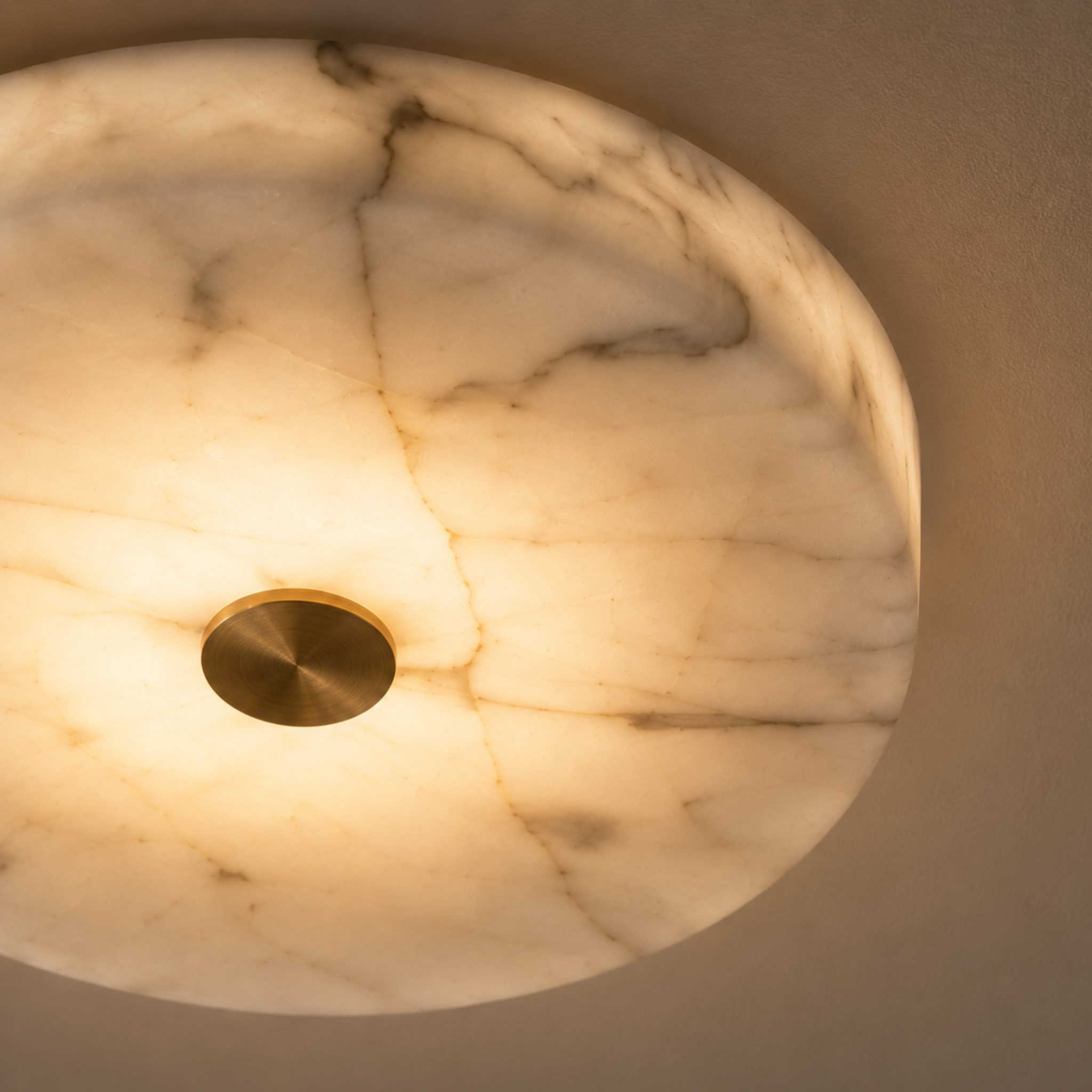 Velora Marble Ceiling Light – Flush Mount LED Decorative Lighting Bedroom Living Room Round Alabaster
