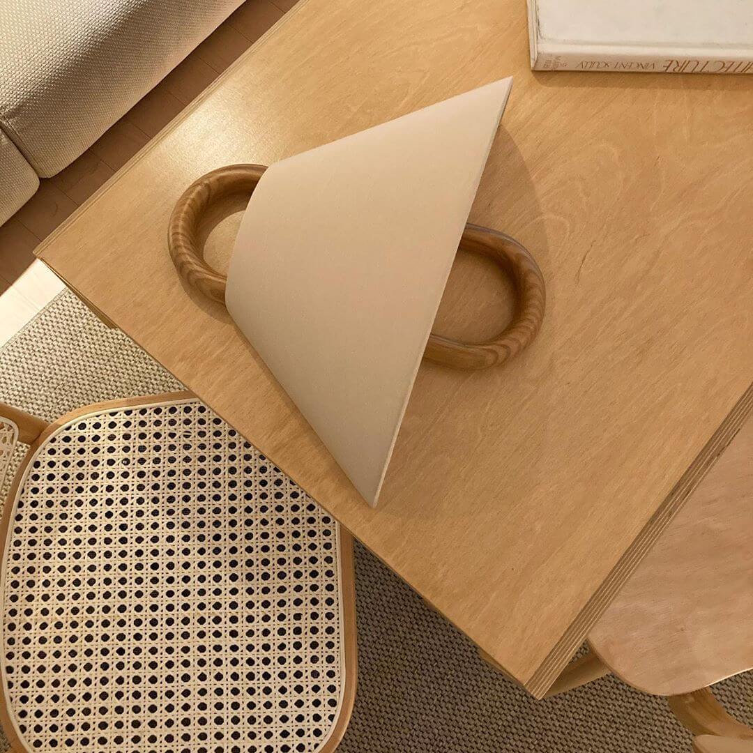 Nordic Loop Wall Lamp – Modern Wood Frame LED Fixture with Fabric Shade