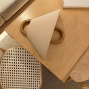 Nordic Loop Wall Lamp – Modern Wood Frame LED Fixture with Fabric Shade