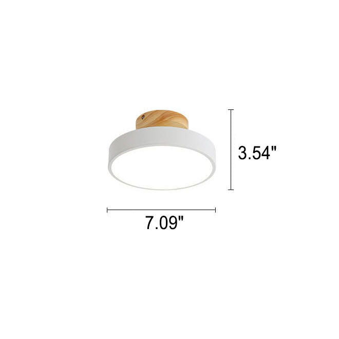 Nordic Wood Semi-Flush Ceiling Light – Minimalist LED Ceiling Fixture