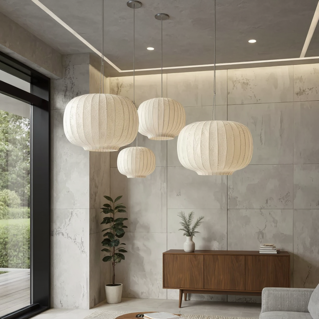 Tatami Stair Pendant Light – Fabric Stair Pendant Ceiling Lighting Fixture