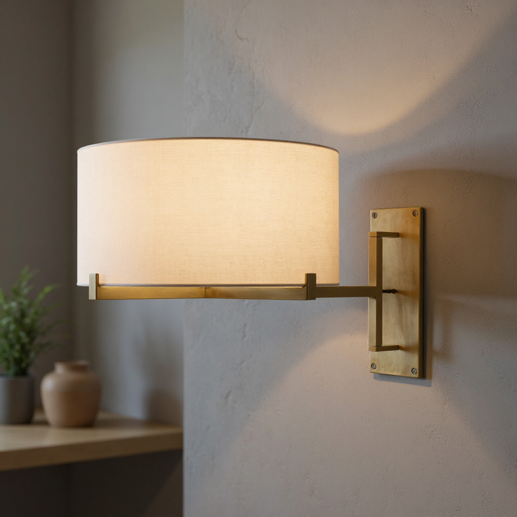 Paulin Drum Swing Sconce – Adjustable Drum Shade Wall Lighting Fixture